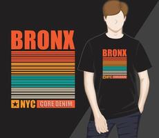 diseño de tipografía bronx para camiseta vector