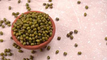 Green Mung Beans Also Know as Mung Dal, Vigna Radiata, Green Beans or Moong Dal isolated on White Background photo