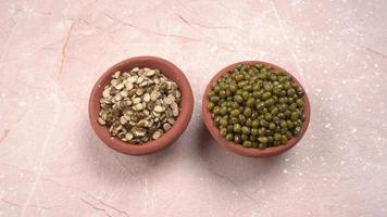 Green Mung Beans Also Know as Mung Dal, Vigna Radiata, Green Beans or Moong Dal isolated on White Background photo