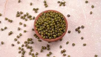 Green Mung Beans Also Know as Mung Dal, Vigna Radiata, Green Beans or Moong Dal isolated on White Background photo