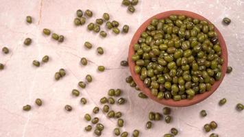 Green Mung Beans Also Know as Mung Dal, Vigna Radiata, Green Beans or Moong Dal isolated on White Background photo