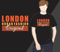 diseño de camiseta de tipografía de moda urbana de londres vector