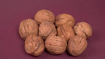 Closup photo of a walnut seed. Food that is good for brain and lower risk of heart disease.