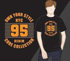 Ninety five typography t-shirt design vector