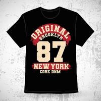 Original brooklyn eighty seven varsity typography t-shirt design vector