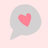 A speech bubble with a heart. Vector image in boho style.