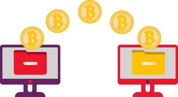 The concept of cryptocurrency. Vector image on a white background.