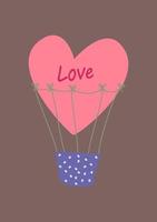 A balloon in the shape of a heart. Greeting card with a declaration of love. vector