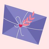 An envelope with a bow. Vector image in boho style.