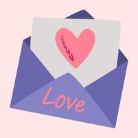 Letter. Valentine card. An envelope with a heart. Valentine card. vector