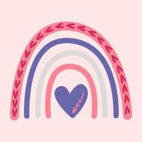 un corazón en un arco iris. imagen vectorial en estilo boho. vector