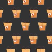 A gift box. Vector pattern in a flat style. Simple seamless pattern.