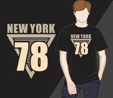 diseño de camiseta de nueva york setenta y ocho vector