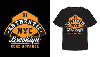 Authentic brooklyn typography t-shirt design vector