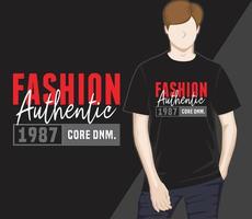 Fashion authentic core denim modern typography t-shirt design vector