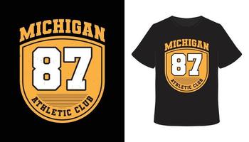 michigan ochenta y siete tipografía diseño de camiseta vector