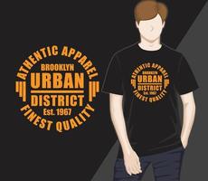 diseño de camiseta de tipografía moderna de distrito urbano vector
