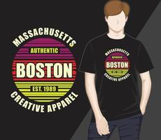 Boston creative apparel typography t-shirt design vector