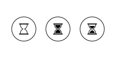 vector de icono de reloj de arena en estilo de línea