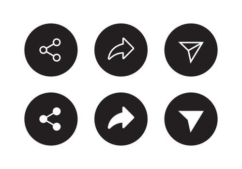 Share Icon Set Collection for Web or Mobile App. Button Vector Illustration