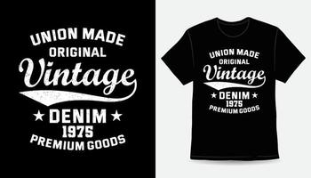 Vintage denim varsity typography t-shirt design vector