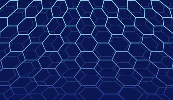 Abstract technology dark blue background from honeycomb, grid pattern. Design science tech outline. Vector illustration