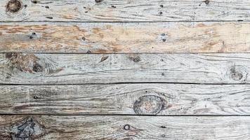Grunge plank wood texture background. Close up of gray wooden fence panels photo