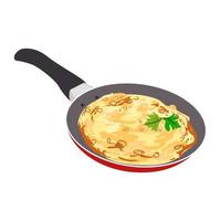 Scrambled Eggs on Pan Illustration vector