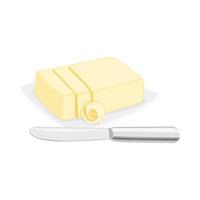 Butter on a wooden stand. A piece of cut butter. Vector illustration  3987968 Vector Art at Vecteezy