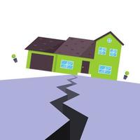 Earthquake house insurance concept flat style vector illustration.