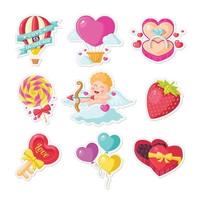 cute valentine sticker vector