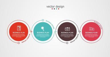 idea de negocio de presentación de plantilla infográfica de línea de tiempo con iconos, opciones o pasos. las infografías para ideas de negocios se pueden usar para gráficos de datos, diagramas de flujo, sitios web, pancartas. vector