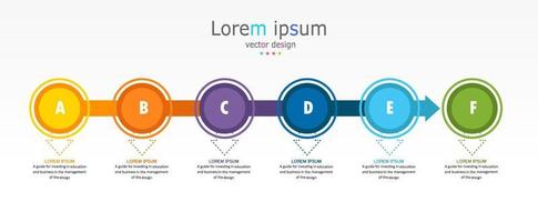 idea de negocio de presentación de plantilla infográfica de línea de tiempo con iconos, opciones o pasos. las infografías para ideas de negocios se pueden usar para gráficos de datos, diagramas de flujo, sitios web, pancartas. vector