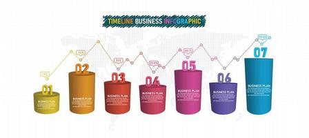 timeline infographic template Presentation business idea with icons, options or steps. infographics for business ideas Can be used for data graphics, flowcharts, websites, banners. vector