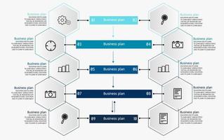 timeline infographic template Presentation business idea with icons, options or steps. infographics for business ideas Can be used for data graphics, flowcharts, websites, banners. vector