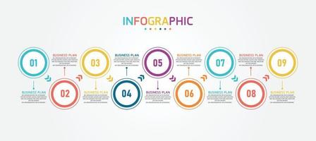 idea de negocio de presentación de plantilla infográfica de línea de tiempo con iconos, opciones o pasos. las infografías para ideas de negocios se pueden usar para gráficos de datos, diagramas de flujo, sitios web, pancartas. vector