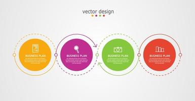 idea de negocio de presentación de plantilla infográfica de línea de tiempo con iconos, opciones o pasos. las infografías para ideas de negocios se pueden usar para gráficos de datos, diagramas de flujo, sitios web, pancartas. vector