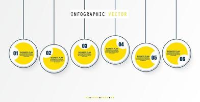 idea de negocio de presentación de plantilla infográfica de línea de tiempo con iconos, opciones o pasos. las infografías para ideas de negocios se pueden usar para gráficos de datos, diagramas de flujo, sitios web, pancartas. vector