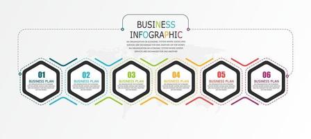 idea de negocio de presentación de plantilla infográfica de línea de tiempo con iconos, opciones o pasos. las infografías para ideas de negocios se pueden usar para gráficos de datos, diagramas de flujo, sitios web, pancartas. vector