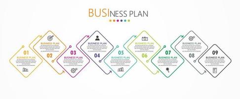 timeline infographic template Presentation business idea with icons, options or steps. infographics for business ideas Can be used for data graphics, flowcharts, websites, banners. vector