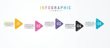 idea de negocio de presentación de plantilla infográfica de línea de tiempo con iconos, opciones o pasos. las infografías para ideas de negocios se pueden usar para gráficos de datos, diagramas de flujo, sitios web, pancartas. vector