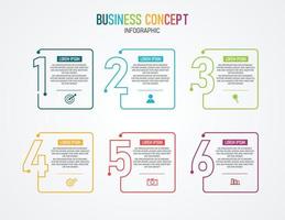 idea de negocio de presentación de plantilla infográfica de línea de tiempo con iconos, opciones o pasos. las infografías para ideas de negocios se pueden usar para gráficos de datos, diagramas de flujo, sitios web, pancartas. vector