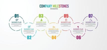 timeline infographic template Presentation business idea with icons, options or steps. infographics for business ideas Can be used for data graphics, flowcharts, websites, banners. vector