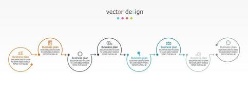 idea de negocio de presentación de plantilla infográfica de línea de tiempo con iconos, opciones o pasos. las infografías para ideas de negocios se pueden usar para gráficos de datos, diagramas de flujo, sitios web, pancartas. vector