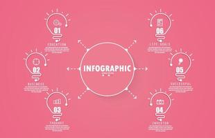 idea de negocio de presentación de plantilla infográfica de línea de tiempo con iconos, opciones o pasos. las infografías para ideas de negocios se pueden usar para gráficos de datos, diagramas de flujo, sitios web, pancartas. vector