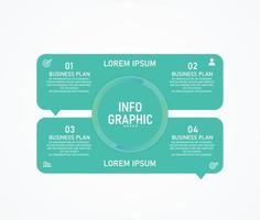 plantilla de etiqueta de infografía vectorial con opciones de icono o infografía de pasos para presentaciones de ideas de negocios que se puede utilizar para gráficos de información, presentaciones, sitios web, banners, medios impresos. vector