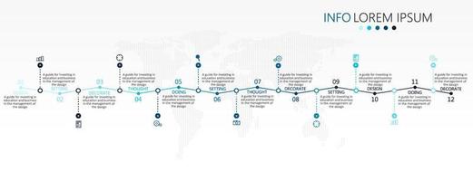 timeline infographic template Presentation business idea with icons, options or steps. infographics for business ideas Can be used for data graphics, flowcharts, websites, banners. vector