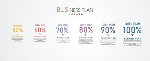 idea de negocio de presentación de plantilla infográfica de línea de tiempo con iconos, opciones o pasos. las infografías para ideas de negocios se pueden usar para gráficos de datos, diagramas de flujo, sitios web, pancartas. vector