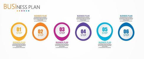 idea de negocio de presentación de plantilla infográfica de línea de tiempo con iconos, opciones o pasos. las infografías para ideas de negocios se pueden usar para gráficos de datos, diagramas de flujo, sitios web, pancartas. vector