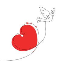 A little bird is making a heart line you can add text as you like vector